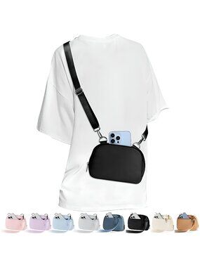 Small Nylon Crossbody Bags for Women Unisex Belt Bag Fanny Pack with Strap